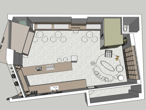 Milk tea shop 3D Model