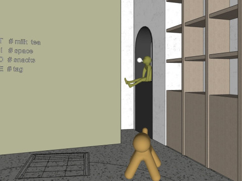 Milk tea shop 3D Model