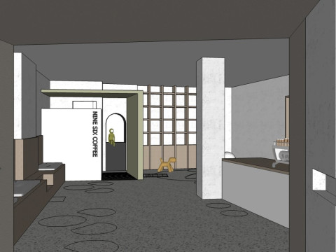 Milk tea shop 3D Model