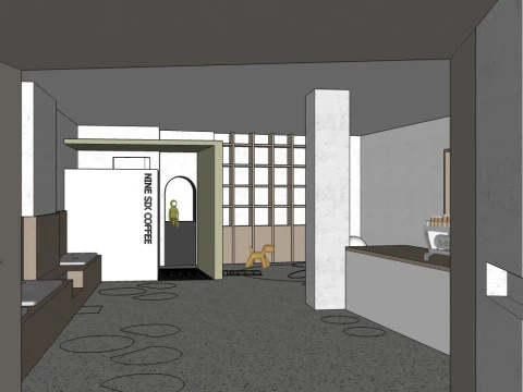 Milk tea shop 3D Model