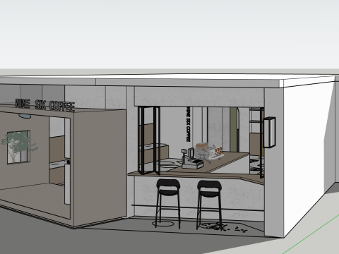 Milk tea shop 3D Model