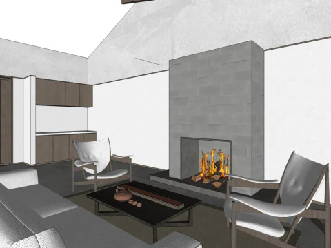 ホームステイの室内部屋 3Dモデル