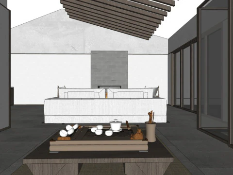 Indoor rooms in homestays 3D Model