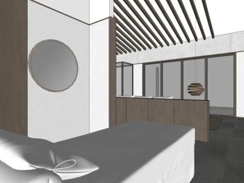 Indoor rooms in homestays 3D Model