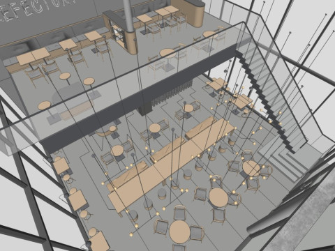 Modern coffee shop 3D Model