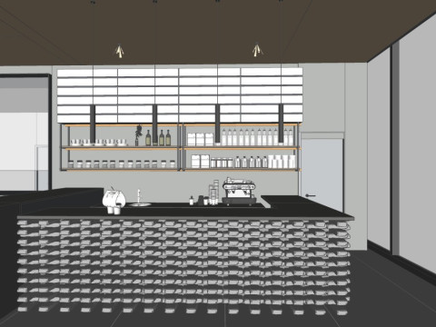 Modern coffee shop 3D Model
