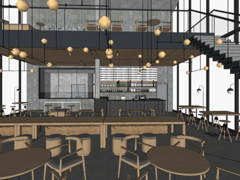 Modern coffee shop 3D Model