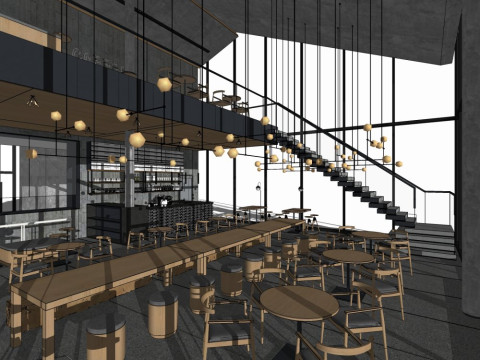 Modern coffee shop 3D Model