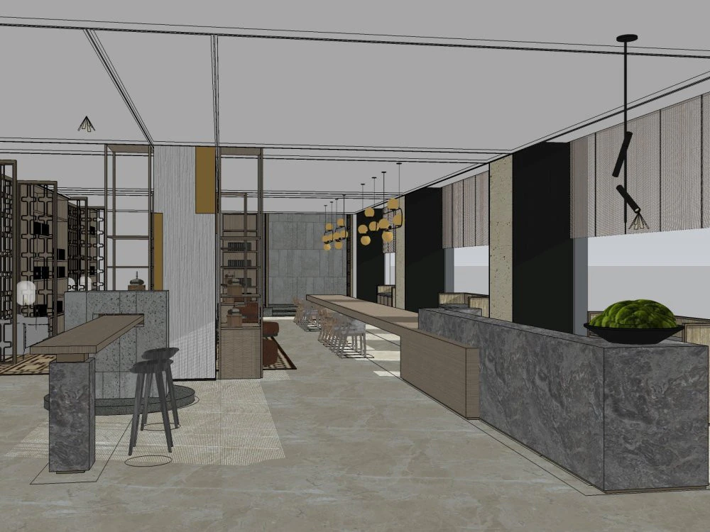 Decoration Design of Club Lobby 3D Model .c4d .max .obj .3ds .fbx .stl .blend 