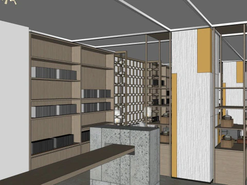 Decoration Design of Club Lobby 3D Model