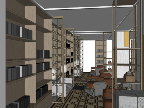 Decoration Design of Club Lobby 3D Model