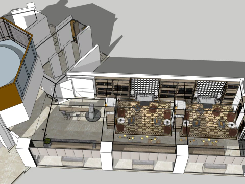 Decoration Design of Club Lobby 3D Model