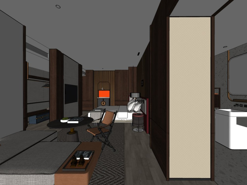 Chinese-style guest room 3D Model .c4d .max .obj .3ds .fbx .stl .blend 