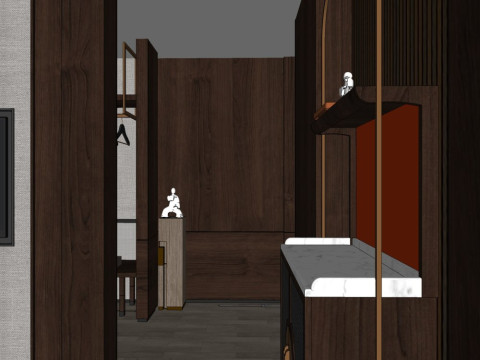 Chinese-style guest room 3D Model