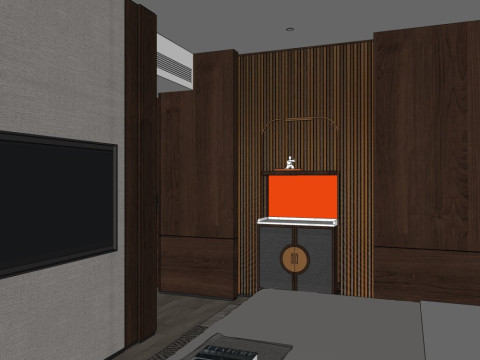 Chinese-style guest room 3D Model