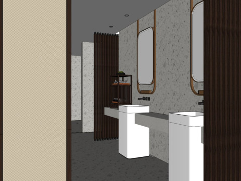 Chinese-style guest room 3D Model