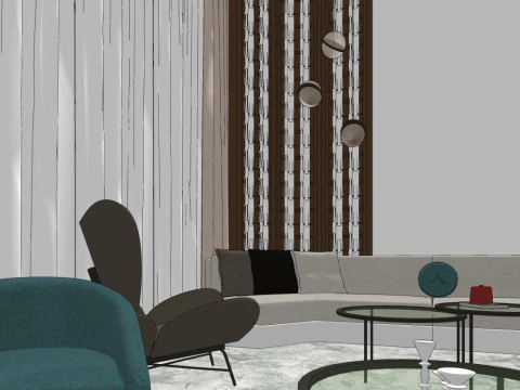 Verhandlungsbereich im Verkaufsbüro 3D Modell