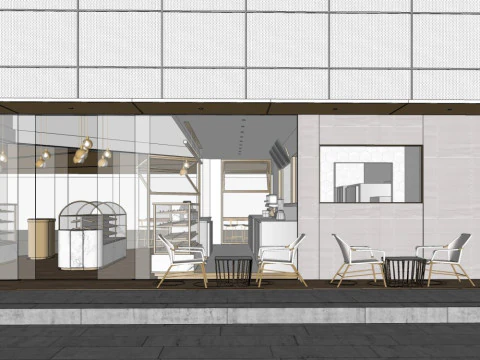 Projeto de loja de ch&aacute; com leite Modelo 3D