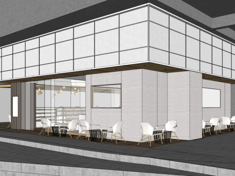 Milk tea shop design 3D Model