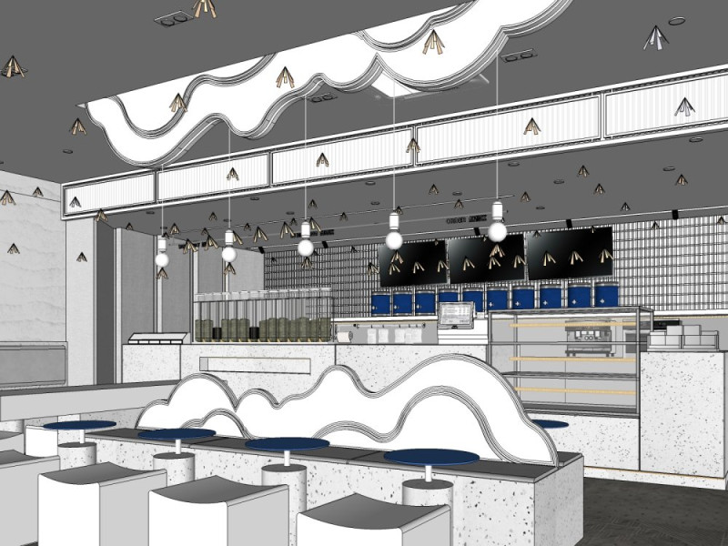 Catering Milk Tea Shop 3D Model .c4d .max .obj .3ds .fbx .stl .blend 