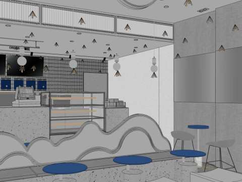 Catering Milk Tea Shop 3D Model