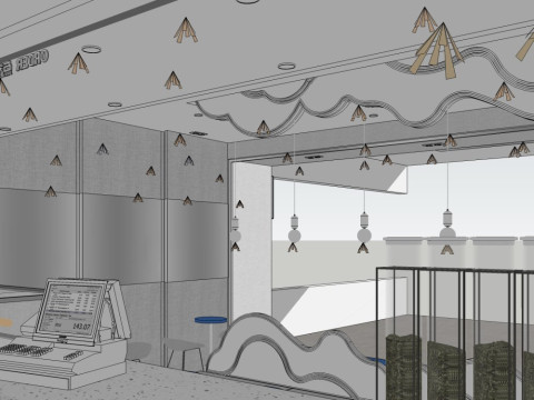 Catering Milk Tea Shop 3D Model