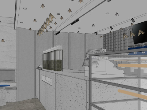 Catering Milk Tea Shop 3D Model