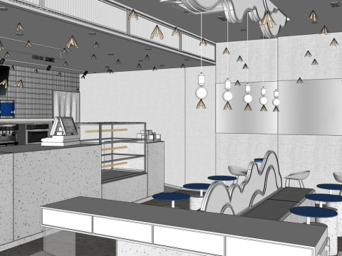 Catering Milk Tea Shop 3D Model