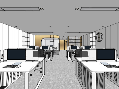 Modern style office 3D Model
