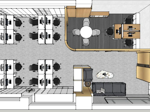 Modern style office 3D Model