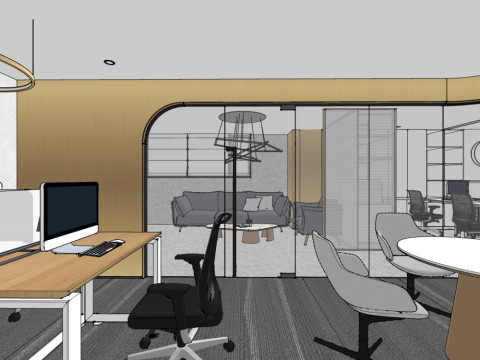 Modern style office 3D Model