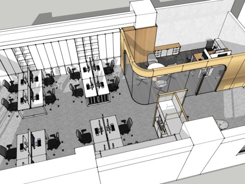 Modern style office 3D Model