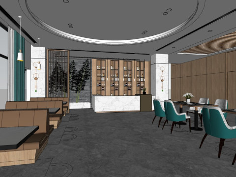 Western restaurant design 3D Model