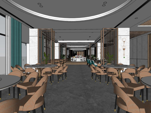 Western restaurant design 3D Model