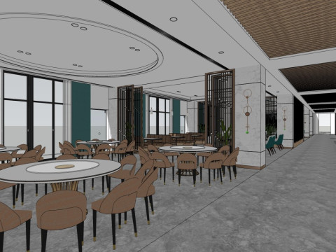 Western restaurant design 3D Model