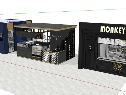 Design eines Milchteeladens 3D Modell