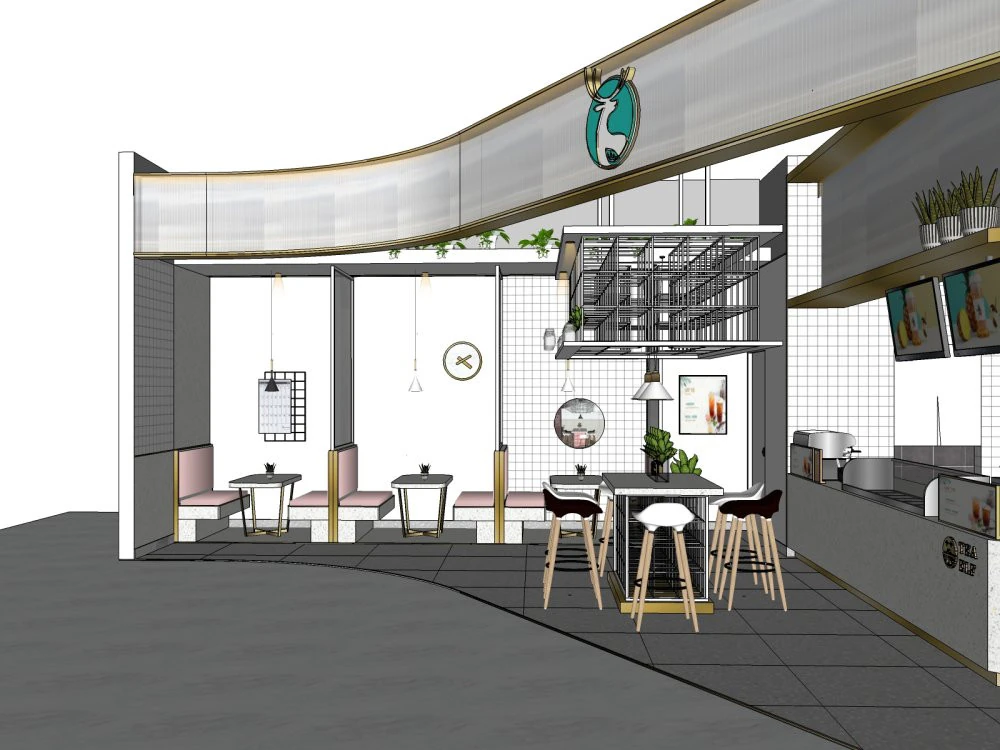 Milk tea shop 3D Model .c4d .max .obj .3ds .fbx .stl .blend 