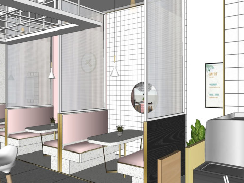 밀크티 전문점 3D 모델