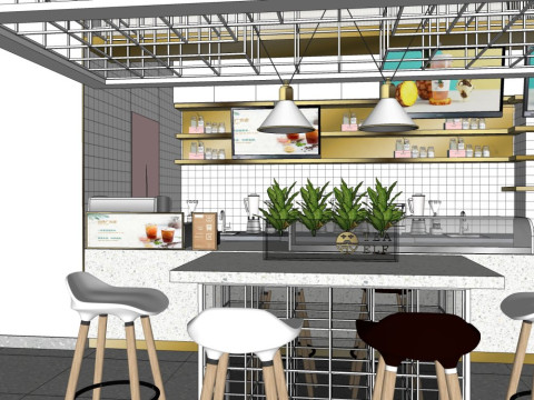 밀크티 전문점 3D 모델