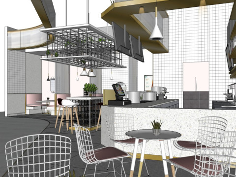 밀크티 전문점 3D 모델