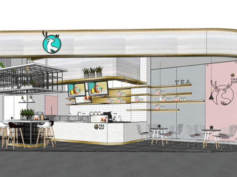 밀크티 전문점 3D 모델