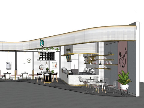 밀크티 전문점 3D 모델