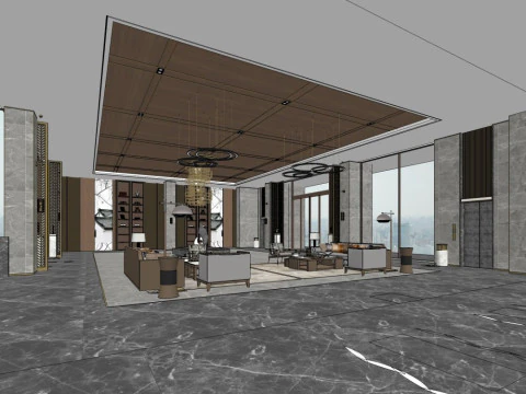 Hotel lobby 3D Model