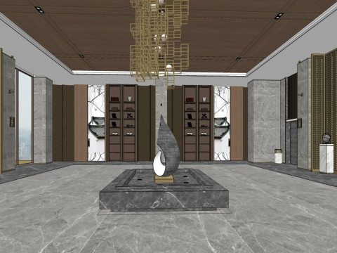 Hotel lobby 3D Model