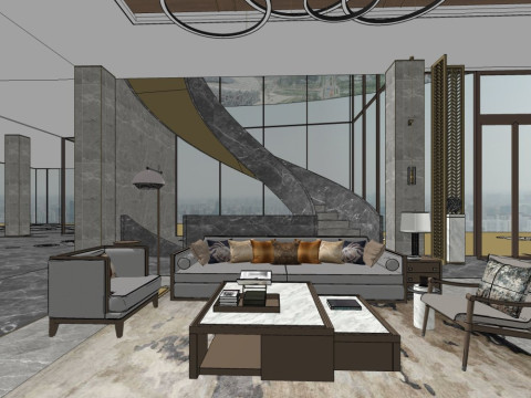 Hotel lobby 3D Model