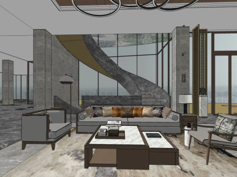 Hotel lobby 3D Model