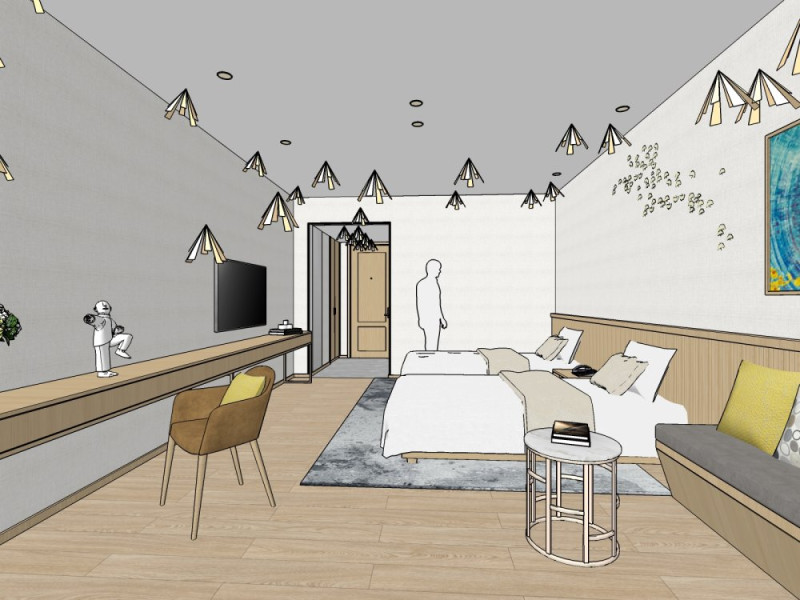 Hotel room 3D Model .c4d .max .obj .3ds .fbx .stl .blend 