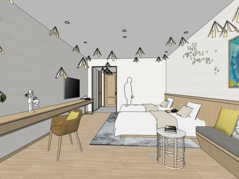 Camera d'albergo Modello 3D