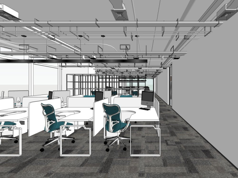 Nowoczesne biuro Model 3D .c4d .max .obj .3ds .fbx .stl .blend 