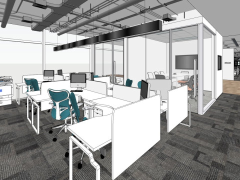 Nowoczesne biuro Model 3D